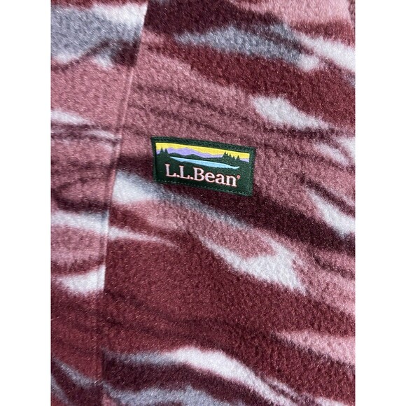 LL Bean Sweater Womens L Burgundy Aztec Western Boho Cozy Soft Fleece Hooded - Picture 6 of 11